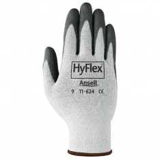 HYFLEX 104781, HYFLEX 11624 DYNEEMA/LYCRA WHT W/BLK PU CT 10